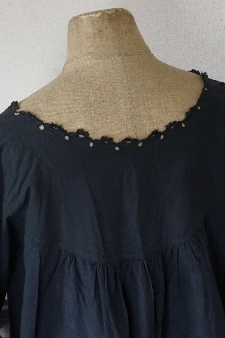 Antique French Cotton Filet lace Long Dress