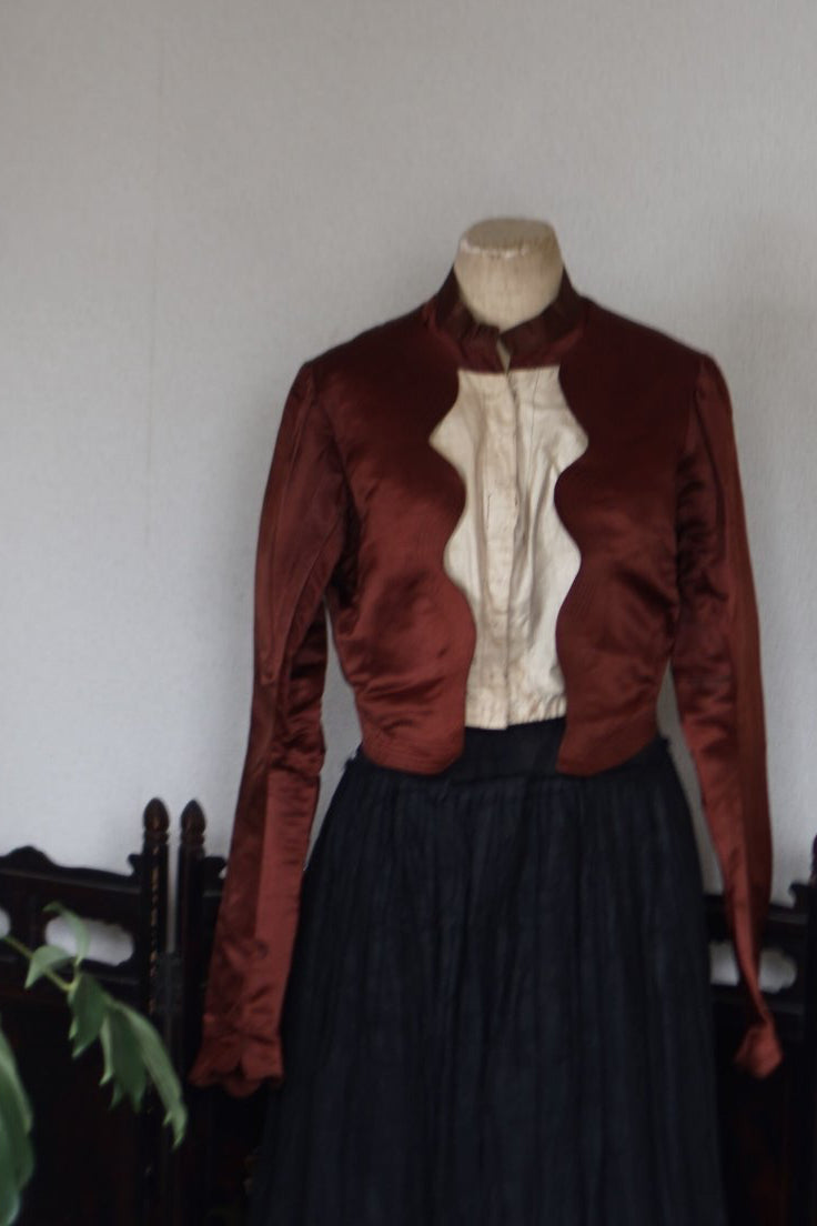 Victorian Orange Silk Jacket
