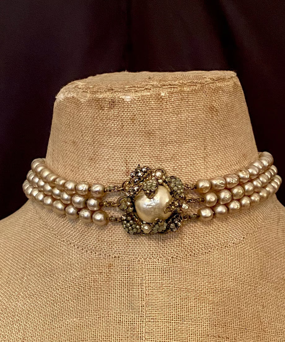 1950’s Miriam Haskell Triple Necklace