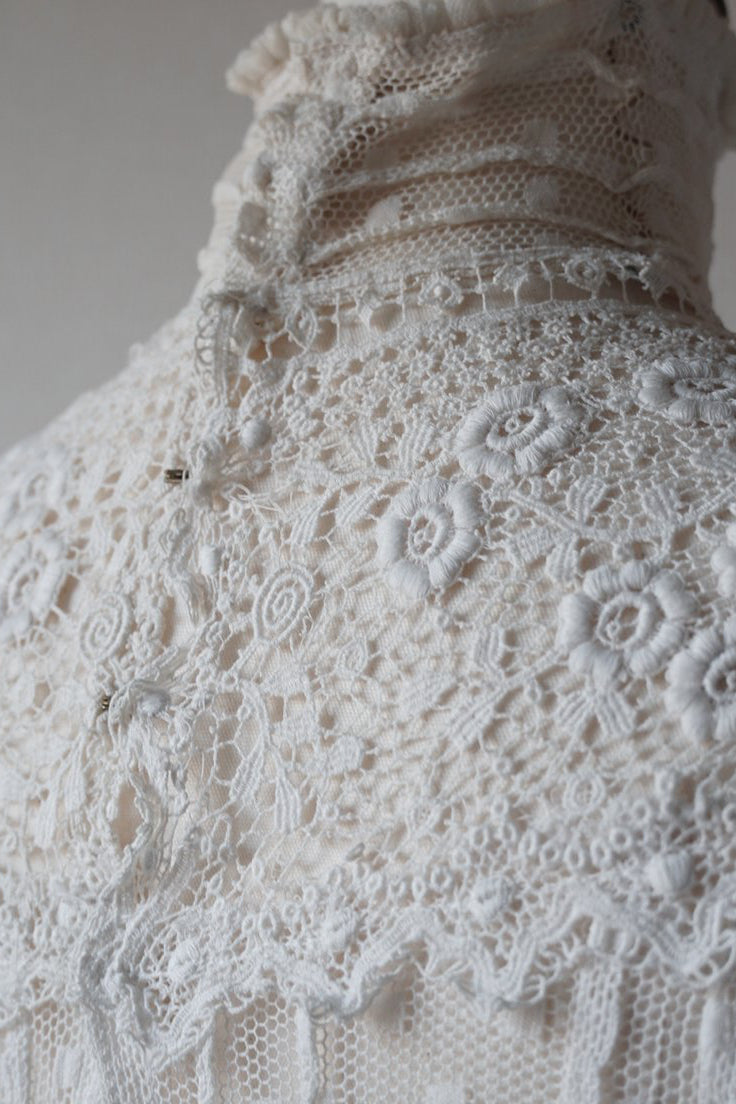 Edwardian High Neck Lace Blouse