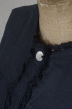 Antique French Cotton Gathered Long Dress