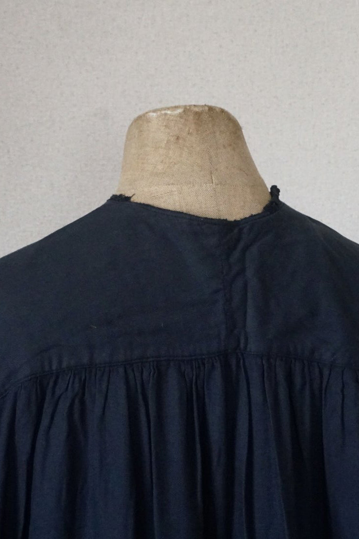 Antique French Cotton Gathered Long Dress