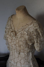1920’s White×Gold Embroidered Net Maxi Dress
