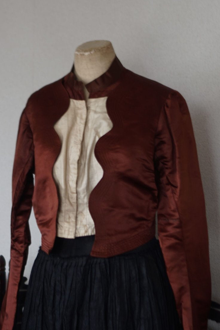 Victorian Orange Silk Jacket