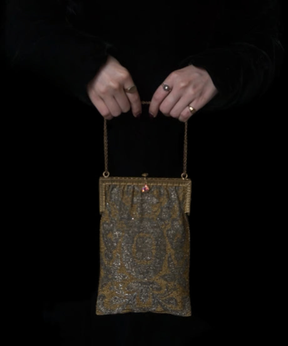 Antique French Micro Beads Bag