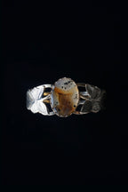 Vintage Speckled Agate Gold Leaf Bangle