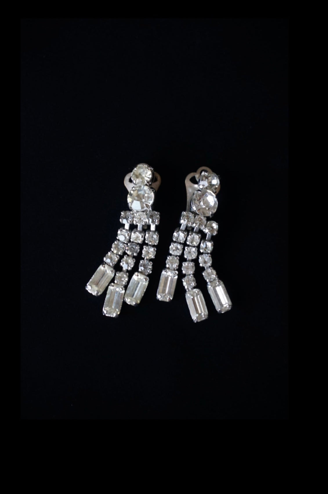 Vintage Glass Chandelier Earrings