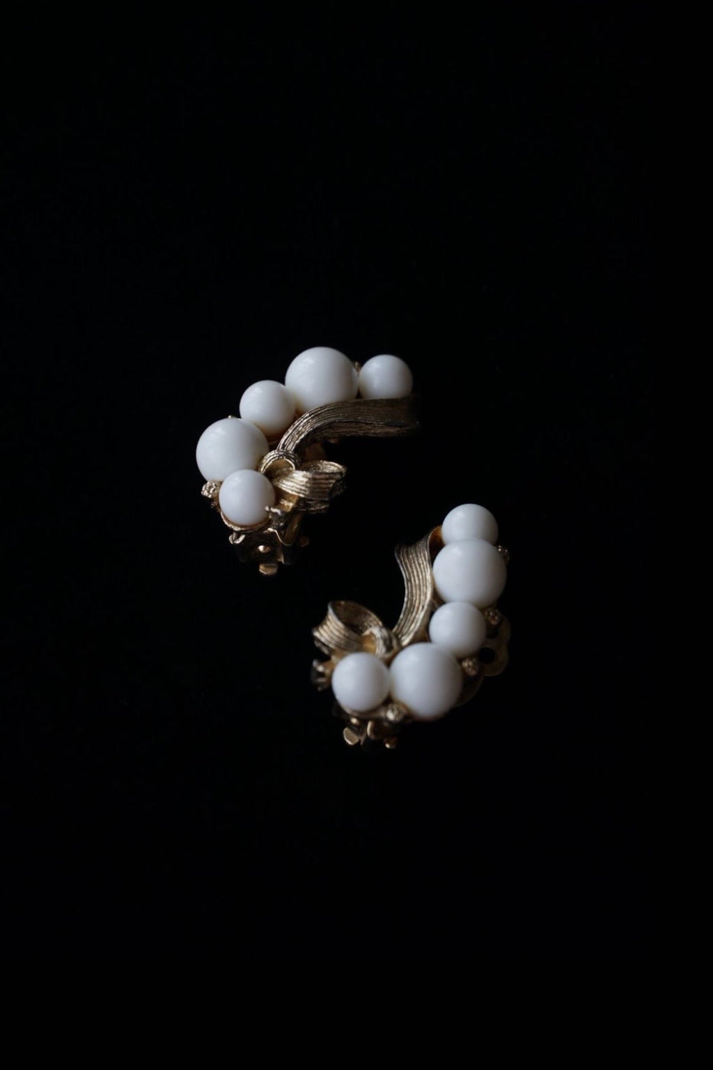 1960's Kramer White Earrings