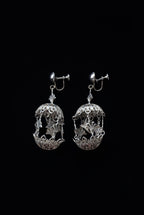 Vintage Filigree Bird Cage Earrings